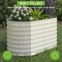 Galvanized Raised Garden Bed Outdoor, 24" Tall Metal Planter Box For Flowers Herbs Vegetables -Furniture GUEST b3e6a06b ab8d 4799 8fda f6ddda3f7100