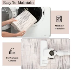 8x10 Rugs Non-Slip ¨C Modern Boho Abstract Area Rug Stain-Resistant Low Pile Carpet | Machine Washable Ivory Accent Rug With TPR Backing -Furniture GUEST b43f628a 49be 4878 8cb2 49e1665e6fdf