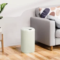 8 Gallon/30L Motion Sensor Trash Can, Touchless Automatic Stainless Steel Garbage Bin With Lid For Bathroom, Living Room, Home Office, Beige -Furniture GUEST b50beed1 a81d 4961 898b a85d94b75dbf