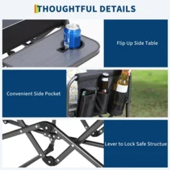 Oversized Camping Directors Chair 2 Pcs, Portable Folding Lawn Chairs For Adults Heavy Duty With Side Table, Outdoor Foldable Camp Chair With Pocket -Furniture GUEST b58b950b a291 44bc b5c6 683d9e4bf919