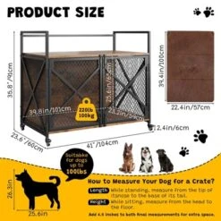 41 Inch Dog Crate Furniture, Heavy Duty Decorative Dog Cage With Lockable 360° Wheels,Double Door Dog Kennel End Table For For Small Medium Large Dog -Furniture GUEST b59b6f80 69e5 446f 8296 0231be79de57