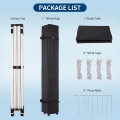 10x10 Patio Pop Up Canopy Tent, Commercial Instant Canopy With Roller Bag And PU Coating Waterproof Fabric, All Season Heavy Duty Sun Shelter -Furniture GUEST b5fa9315 8332 4651 8662 b1c5cde2557a