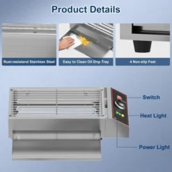 Electric Indoor Grill, 1800W Commercial Portable BBQ Grill Smokeless Countertop Grill With Removable Griddle, Stainless Steel, For Restaurant Home -Furniture GUEST b6c28d8f 9a2f 40f2 8509 79bede94662e