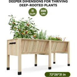 TROPOW Raised Garden Bed With Legs, Elevated Wooden Planter Box -Furniture GUEST b76226b3 8b0d 42b3 bf50 544253272a93