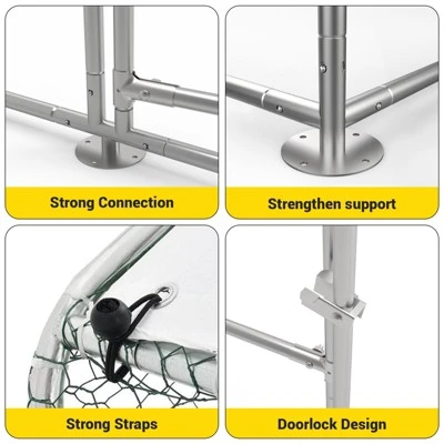 Chicken Coop, Heavy Duty Chicken Coop - 9.8¡Á13.1¡Á6.6FT Large Metal Poultry Cage With Waterproof UV Cover For Backyard Farm 5 Chicken Coop, Heavy Duty Chicken Coop - 9.8¡Á13.1¡Á6.6FT Large Metal Poultry Cage With Waterproof UV Cover For Backyard Farm - Image 3