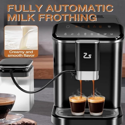 TROPOW Fully Automatic Espresso Machine, With Built-In Grinder And Milk Frother, Adjustable Espresso Bean Grinder For Home Barista 6 TROPOW Fully Automatic Espresso Machine, With Built-In Grinder And Milk Frother, Adjustable Espresso Bean Grinder For Home Barista - Image 4