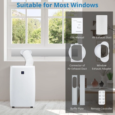 Portable Air Conditioners, 14000 BTU Portable AC, Cools Up To 750 Sq. Ft 3-in-1 Mobile AC For Room With Dehumidifier Fan Sleep Mode, 24H Timer 4 Portable Air Conditioners, 14000 BTU Portable AC, Cools Up To 750 Sq. Ft 3-in-1 Mobile AC For Room With Dehumidifier Fan Sleep Mode, 24H Timer - Image 2