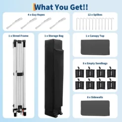 10x30 Pop Up Canopy With 8 Sidewalls - Heavy Duty Outdoor Canopy Tent With Portable Roller Bag 19 10x30 Pop Up Canopy With 8 Sidewalls - Heavy Duty Outdoor Canopy Tent With Portable Roller Bag -Furniture GUEST b92a3168 7e9a 4896 aca6 ab122d70be64