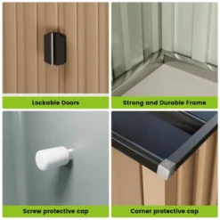 Metal Garden Shed,Outdoor Storage Shed, Outdoor Metal Utility Tool Storage Shed With Door Lock, Waterproof Roofs, For Garden Patio,Brown 13 Metal Garden Shed,Outdoor Storage Shed, Outdoor Metal Utility Tool Storage Shed With Door Lock, Waterproof Roofs, For Garden Patio,Brown -Furniture GUEST b96101b8 333b 4009 a85e be96ad50a97b