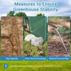 Outdoor Greenhouse - Walk-In Tunnel With 8 Mesh Vents, Swing Door & Roll-Up Door, Reinforced Galvanized Steel Frame & Durable PE Cover -Furniture GUEST b9a011b7 5ecc 419f 81ea 3bc6167a4e5f