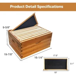 Bee Hive, 10-Frame Deep Brood Box - Pre-Assembled Langstroth Beehive Dipped In 100% Beeswax With Frames & Wax Foundations -Furniture GUEST b9a8baad af2c 4c93 9aee 73613a5211fa