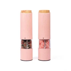 2pcs Electric Salt And Pepper Grinder Set, Automatic Shakers Mill Powered One Hand Operation Salt Pepper Mill For Kitchen Gadgets Pink -Furniture GUEST b9c1ce1a 665b 4a2d a1b1 5d0a9dbb37c7