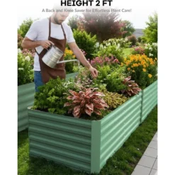 Rectangular Raised Garden Bed (2-Pack) ¨C Double Your Gardening Potential With Ergonomic Steel Planters -Furniture GUEST b9dbf499 efc8 4d49 a784 4b9010dfed4b