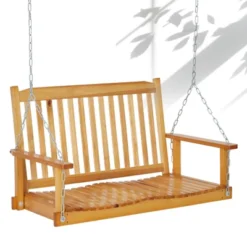 48in Heavy Duty Porch Swing - 440lb Capacity Outdoor Wooden Swing With Hanging Chains Ordinary Model, Rustic Natural Finish 21 48in Heavy Duty Porch Swing - 440lb Capacity Outdoor Wooden Swing With Hanging Chains Ordinary Model, Rustic Natural Finish -Furniture GUEST b9f82705 19ad 4bc7 a657 acb77a32f186