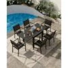 Patio Extendable Dining Table For 4-6,Aluminum Outdoor Dining Table 31.5-63 For Backyard Porch, Deck 1 Patio Extendable Dining Table For 4-6,Aluminum Outdoor Dining Table 31.5-63 For Backyard Porch, Deck -Furniture GUEST ba446d08 e886 4a6d 80c9 f6b8740bf680