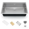 Kitchen Sink Undermount Stainless Steel 304 Single Bowl With Workstation Ledge, Handcrafted Brushed Sink Kit -Furniture GUEST ba519cc3 9c40 44f3 8483 fd9db968a3c8