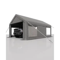12x20 Ft Carport, Car Port With 200g PE Tarp, Roll-Up Doors, And 4 Windows, For Full-Size Pickups, Bass Boats, Tractors, And SUVs -Furniture GUEST ba57601e 86a3 4866 9cdc 2907d178a206