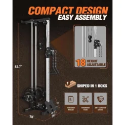 Cable Machine Home Gym - Wall Mount Pulley System With High/Low Dual Cable, 18 Adjustable Positions For Strength Training -Furniture GUEST bab45341 bac0 4ab8 9da6 8daf33d83fd7