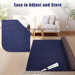 6FT X 18FT Boat Flooring Carpet, Marine Outdoor Rug, Indoor/Outdoor Mat For Patio Deck, TPR Non-Slip, Black, Waterproof, Ideal For Camping