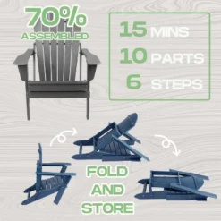 Folding Adirondack Chair, Oversized HDPE Adirondack Chairs With Weather Resistant, Outdoor Fire Pit Chair 14 Folding Adirondack Chair, Oversized HDPE Adirondack Chairs With Weather Resistant, Outdoor Fire Pit Chair -Furniture GUEST bb1c8f69 2fe7 4f5b a5ba b66edfa8996a