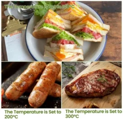 Electric Griddle, Countertop Flat Top Grill - Stainless Steel Non-Stick Teppanyaki Grill With Adjustable Temperature 122¨H-572¨H