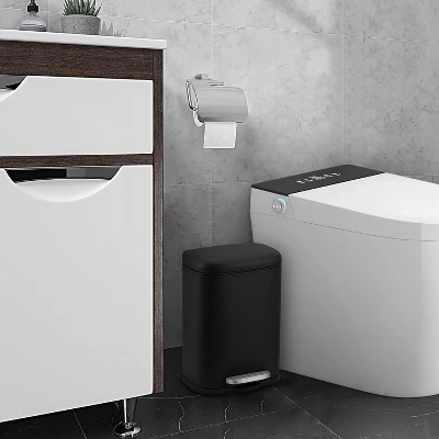 1.3 Gallon Waterproof Bathroom Trash Can With Soft Close Lid & Removable Inner Bucket, 5 Liter Stainless Steel Garbage Can, Compact Waste Constainer 10 1.3 Gallon Waterproof Bathroom Trash Can With Soft Close Lid & Removable Inner Bucket, 5 Liter Stainless Steel Garbage Can, Compact Waste Constainer - Image 8