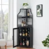 TROPOW Corner Bar Rack Cabinet With Detachable Wine Rack, Bar Cabinet With Glass Holder, Small Sideboard And Buffet Cabinet With Mesh Door -Furniture GUEST bbcad036 01fb 4561 b5d9 1e068e21343d