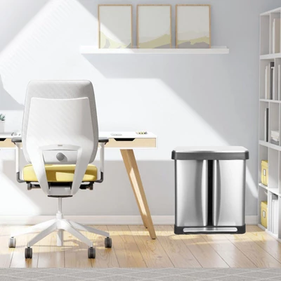 19 Gal Dual Trash Can, 36L+36L Stainless Steel Garbage Can With Soft Close Lid & 2 Compartments, Odor-Proof, Fingerprint Resistant 3 19 Gal Dual Trash Can, 36L+36L Stainless Steel Garbage Can With Soft Close Lid & 2 Compartments, Odor-Proof, Fingerprint Resistant