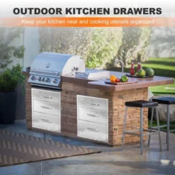 18W X 23H X 23D Inch Outdoor Kitchen Stainless Steel Double Access Drawers Combo For BBQ Island Or Grill Station 14 18W X 23H X 23D Inch Outdoor Kitchen Stainless Steel Double Access Drawers Combo For BBQ Island Or Grill Station -Furniture GUEST bdcba9cd 54ee 49dc a022 f2a2aba29d42