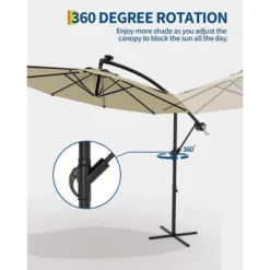 Cantilever Umbrella With Base Included, 10FT Shade For 2-6 People, Outdoor Offset Design With Rotation, Durable Fade-Resistant Canopy -Furniture GUEST bf4aca01 7376 4fb3 8506 a2258c95748d
