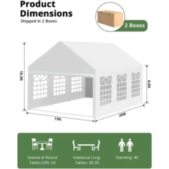 Heavy Duty Party Tent - Commercial Canopy With Removable Sidewalls & Church Windows, For Weddings, Banquets & BBQ Events -Furniture GUEST bf5640f4 ab8f 4cd0 b25d f7eceb507b80