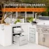 Outdoor Kitchen Drawers With Paper Towel Holder, Triple BBQ Access Drawers, Stainless Steel Flush Mount BBQ Island Drawers For Outdoor Kitchen -Furniture GUEST bfd7d817 1bb2 4d16 b5b9 8280217122af