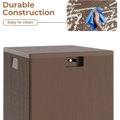 Outdoor Deck Box, 28 Gallon Resin Storage Container, Lockable Waterproof Storage Box 7 Outdoor Deck Box, 28 Gallon Resin Storage Container, Lockable Waterproof Storage Box - Image 5