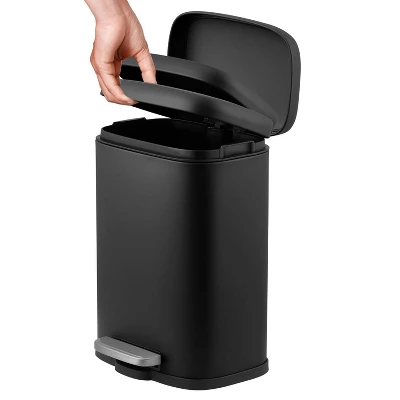 1.3 Gallon Waterproof Bathroom Trash Can With Soft Close Lid & Removable Inner Bucket, 5 Liter Stainless Steel Garbage Can, Compact Waste Constainer 11 1.3 Gallon Waterproof Bathroom Trash Can With Soft Close Lid & Removable Inner Bucket, 5 Liter Stainless Steel Garbage Can, Compact Waste Constainer - Image 9