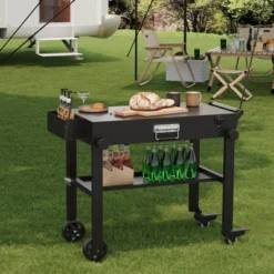 38 X 18 Inch Outdoor Grill Table With Wheels, BBQ Cart For Blackstone Griddle & Weber, Portable Kitchen Prep Station For Camping, Foldable Design 15 38 X 18 Inch Outdoor Grill Table With Wheels, BBQ Cart For Blackstone Griddle & Weber, Portable Kitchen Prep Station For Camping, Foldable Design -Furniture GUEST c2fd5663 a70d 44b1 9d9f bc502026bf08