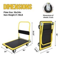 Hand Truck, Heavy Duty Moving Platform With 36¡Á24 Inch A3 Steel Deck - 4 Caster Wheels For Easy Maneuvering 13 Hand Truck, Heavy Duty Moving Platform With 36¡Á24 Inch A3 Steel Deck - 4 Caster Wheels For Easy Maneuvering -Furniture GUEST c30393a9 2568 4c5b b848 d02d92346f9b