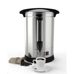 TROPOW 100-Cup 14L Commercial Coffee Urn ¨C Large Capacity Fast Brew Stainless Steel Coffee Maker For Church Events, Meetings & Gatherings,Silver -Furniture GUEST c43ac134 dd80 468c 8924 753d02795d80