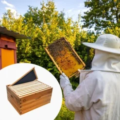 Bee Hive, 10-Frame Deep Brood Box - Pre-Assembled Langstroth Beehive Dipped In 100% Beeswax With Frames & Wax Foundations -Furniture GUEST c44ddb0d 8867 4bb2 9406 6026707bd430
