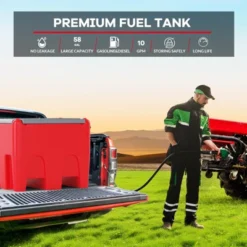 58 Gallon Portable Diesel Fuel Tank With 12v Electric Transfer Pump (10 GPM Flow), 13.1Ft Hose, Auto Nozzle & 360¡ã Swivel Connector -Furniture GUEST c5d0170c 663a 4ff6 8b1f fc71096d6a4c