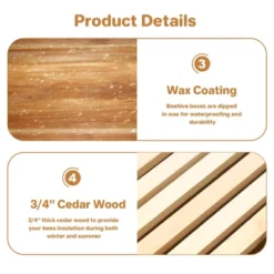 10-Frame Langstroth Bee Hive Coated With Beeswax, Complete Beehive Starter Kit With 2 Deep & 1 Medium Boxes -Furniture GUEST c62bea82 adad 4e76 819c e3174b9fe225