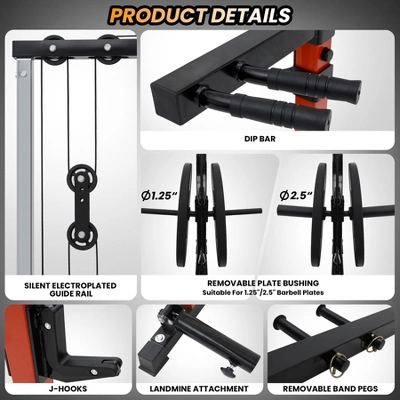 1600LBS Power Cage Squat Rack,Squat Machine With Dip Bar,Workout Equipment Home Gym 7 1600LBS Power Cage Squat Rack,Squat Machine With Dip Bar,Workout Equipment Home Gym - Image 5