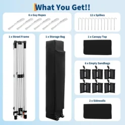 10x20 Pop Up Canopy With 2 Sidewalls - Heavy Duty Outdoor Canopy Tent With Portable Roller Bag 18 10x20 Pop Up Canopy With 2 Sidewalls - Heavy Duty Outdoor Canopy Tent With Portable Roller Bag -Furniture GUEST c6832b5e bb02 4916 a8a0 53d2ca456dbd