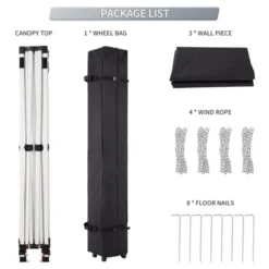 10 X 10 Pop Up Canopy Tent, Heavy Duty Outdoor Canopy With 3 Removable Sidewalls Wheeled Carry Bag, Stakes And Nails -Furniture GUEST c70a8932 bca3 4a53 a0f1 38f97b671aac