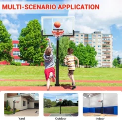 55" Outdoor Basketball Hoop System, Tempered Glass Shatterproof Backboard, 8-10Ft Quick Height Adjustment -Furniture GUEST c72b4492 bd6f 4e30 9d7f 1dafbdc9a51b