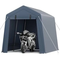 Storage Shed, Portable Carport 7x12FT - Outdoor With Roll-up Zipper Door, Windows, Waterproof Tarp For Motorcycle, Bike, Garden Tools 17 Storage Shed, Portable Carport 7x12FT - Outdoor With Roll-up Zipper Door, Windows, Waterproof Tarp For Motorcycle, Bike, Garden Tools -Furniture GUEST c8b7a4a6 6279 4a33 b5ff bb246a239b88