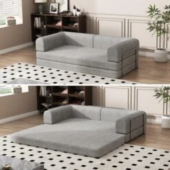 Convertible Corduroy Sleeper Sofa Bed,Folding Mattress Couch With Fixed-Shape Frame, 3 Seater Fold Out King Size Futon,No Assembly Floor Couch -Furniture GUEST c95aa61f 535e 41d4 8d99 29cbd416f576