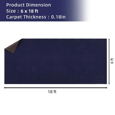 6FT X 18FT Boat Flooring Carpet, Marine Outdoor Rug, Indoor/Outdoor Mat For Patio Deck, TPR Non-Slip, Black, Waterproof, Ideal For Camping 6 6FT X 18FT Boat Flooring Carpet, Marine Outdoor Rug, Indoor/Outdoor Mat For Patio Deck, TPR Non-Slip, Black, Waterproof, Ideal For Camping - Image 4