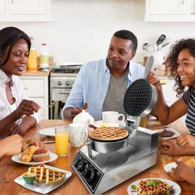 Waffle Maker, Stainless Steel Electric Waffle Machine - 1200W Single Head With Non-Stick Coating For Home & Commercial Use 6 Waffle Maker, Stainless Steel Electric Waffle Machine - 1200W Single Head With Non-Stick Coating For Home & Commercial Use - Image 4