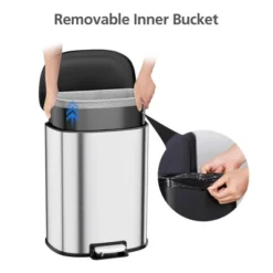 13.2 Gal/50L D-Shape Trash Can, Step-On Stainless Steel Garbage Can, Soft-Close Lid, Anti-Fingerprint Surface, Recycling Bin 14 13.2 Gal/50L D-Shape Trash Can, Step-On Stainless Steel Garbage Can, Soft-Close Lid, Anti-Fingerprint Surface, Recycling Bin -Furniture GUEST ca494210 0c5f 44ad 8a8c 2c55285fa308