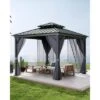 Hardtop Gazebo For All Weather, With Double Metal Roof, Aluminum Alloy Frame, Net, And Curtain, Permanent Building For Patio, Deck, Backyard, Lawn 2 Hardtop Gazebo For All Weather, With Double Metal Roof, Aluminum Alloy Frame, Net, And Curtain, Permanent Building For Patio, Deck, Backyard, Lawn -Furniture GUEST caa92183 58f9 4a4c 88b8 58263fe5a8b9